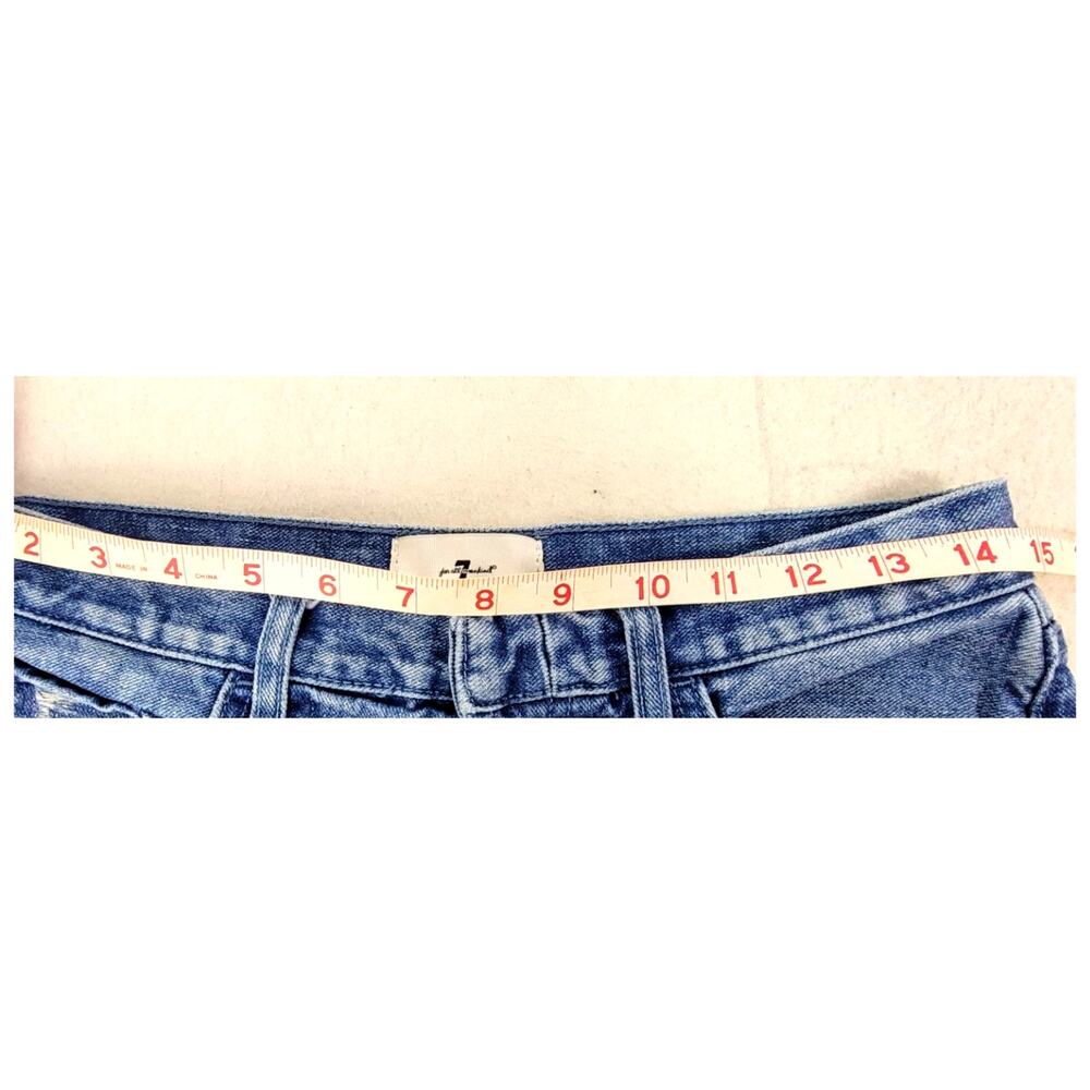 7 For All Mankind Easy Straight Maribl Distressed Jeans Size 27 - Picture 10 of 11